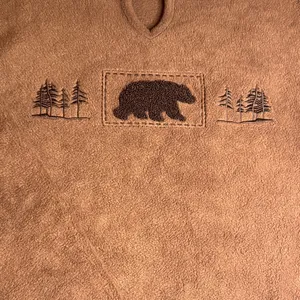 Woolrich Vintage Arctic Image Nome Alaska Brown Sweater With Bear Designs thumbnail 3
