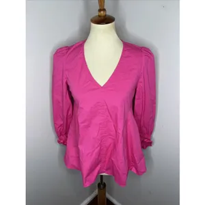 Tuckernuck Pomander Place Easton Blouse Hot Pink‎ Size Small thumbnail 3