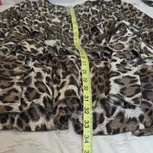 Cupshe Leopard Mini Dress Tiered Flounce & Ruffle Bishop Sleeve Brown Sm Mobwife thumbnail 5