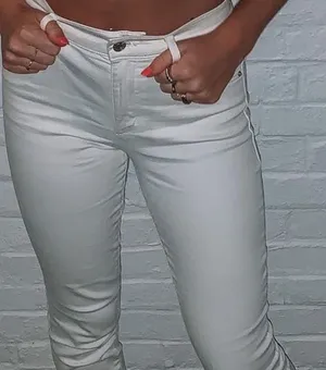 White garage jeans thumbnail 1