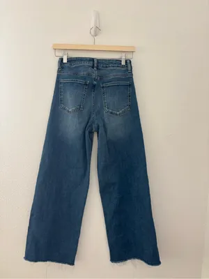 Quince Bella stretch wide leg jeans in twilight fray thumbnail 3
