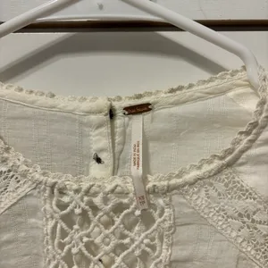 Free People White Lace Long Sleeve Blouse thumbnail 4