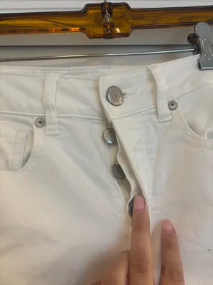 American Eagle Outfitters White Jeans Ripped thumbnail 5