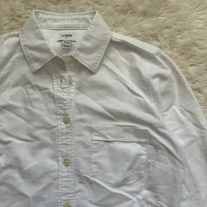 J. Crew Factory Top Petite Button-Up Oxford Shirt in Signature Fit White PXS NWT thumbnail 6