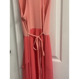 Xhilaration S/P Coral Pink Hi-Low Maxi Dress Layered Ruffle Tie Back thumbnail 7