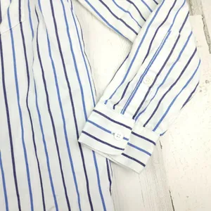 Madewell Ex-Boyfriend Shirt XS Blue White Stripe Button Down Cotton Top thumbnail 5