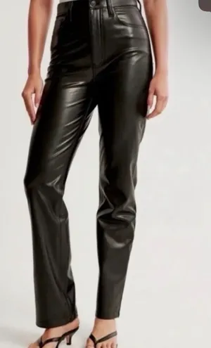 Abercrombie Ultra High Rise 90s Straight Vegan Leather Pant thumbnail 1