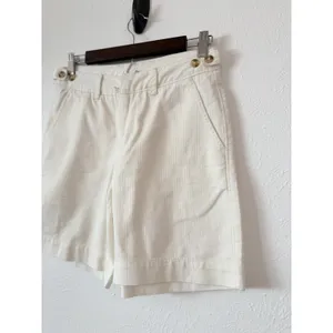 Free People Ivory Herringbone Cotton Shorts Women’s Size 0 Boho Preppy Casual thumbnail 3