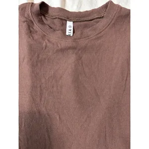 REORIA Brown Ribbed Bodycon Maxi Dress XS Short Sleeve Stretch Minimalist thumbnail 4