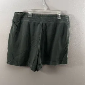Aerie Women Green Twill Sweat Shorts Elastic Waist‎ size L thumbnail 6