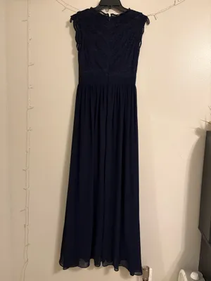 Amazon Navy Blue Chiffon Dress thumbnail 3