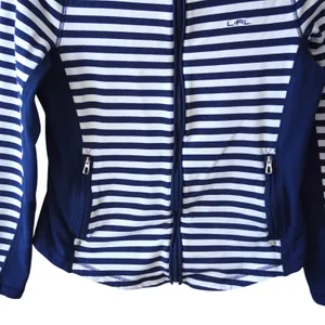 Lauren Active Ralph Lauren Navy White Striped Full Zip Track Jacket Womens Large thumbnail 3
