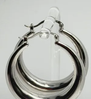 925 Sterling Silver Hoops Earrings thumbnail 3