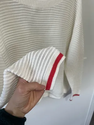 Daily Practice White Ribbed Pullover Sweater thumbnail 5