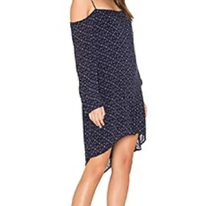Anthropologie Cloth & Stone Cold Shoulder Swing Dress in True Navy -‎ XS thumbnail 2