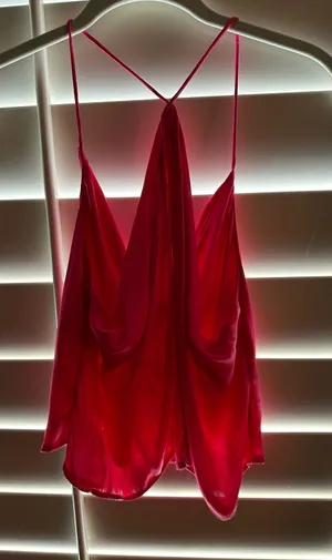 Pink satin  top thumbnail 2