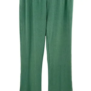 Aritzia Sunday Best Tate‎ Pants High-Waisted Flare Ribbed Stretch Green Size XS thumbnail 3