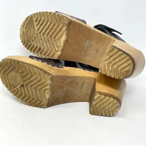 Sven Originals 2 Strap Buckle Wood Swedish Wooden Sandals Clogs Pewter 35 5 thumbnail 13