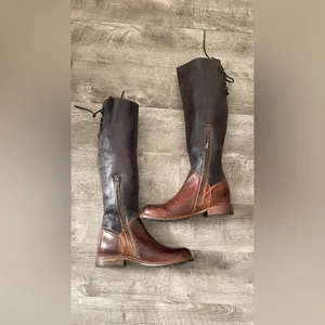 BEDSTU Brown and Black Knee-High Leather Boots thumbnail 11