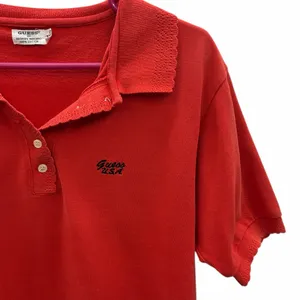 Guess George Marciano Womens Red Polo Shirt Lace Collar Cotton Medium thumbnail 6