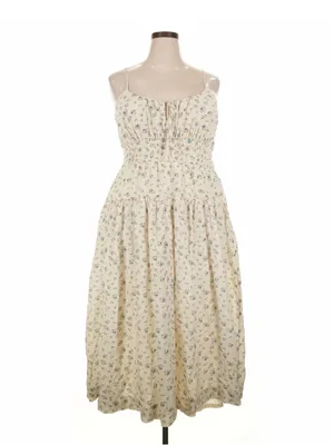 Lucky Brand Tea Length Floral Cotton Sundress XXL Excellent Condition thumbnail 2