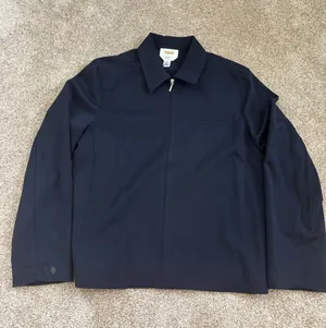 Talbots Zip Up Jacket Small Navy Blue Stretch Minimalist Career‎ M7157 thumbnail 1