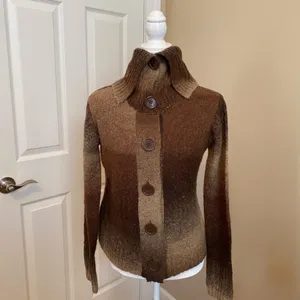 RXB Polyester Blend Cardigan Sweater Size S Brown thumbnail 5