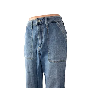 Hollister Curvy Ultra High Rise Dad Women's Blue Straight Denim Jeans Size 27x29 thumbnail 3