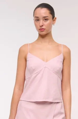 Abercrombie & Fitch Linen Cami Tank Top Sz M NEW Pink Scarlett thumbnail 1