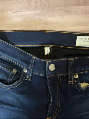 Rag & Bone Skinny Jeans Size 27 Dark Wash Stretch Denim Contrast Stitching thumbnail 7