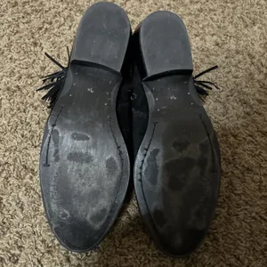 Sam Edelman Black Ankle Bootie‎ Suede Women 9.5M Paige Fringe Block Heel thumbnail 8