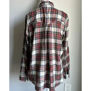 Free People Peplum Flannel Button Up Blouse Holiday Playful Boho Size Medium thumbnail 4