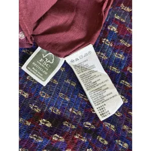 Cleobella‎ Elizabeth Dress Small Purple Blue Metallic Gold Dots Smocked Ruffle thumbnail 6