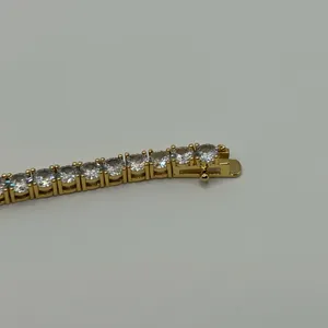 Kay Jewelers Moissanite Tennis Bracelet 4mm Round Cut VVS Gold 8 Inch New No Pass thumbnail 5