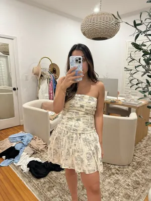 NWT Abercrombie and Fitch Emerson Drop-Waist Mini Dress. Size Small thumbnail 3