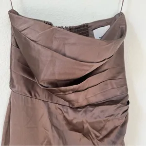NWT Reformation Barrow Silk Maxi Dress in Magnetic Brown thumbnail 5
