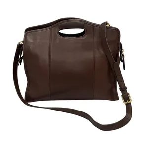 Vintage Coach Large Shopper Laptop Bag Mahogany Brown Leather 9995 USA Top Zip thumbnail 1