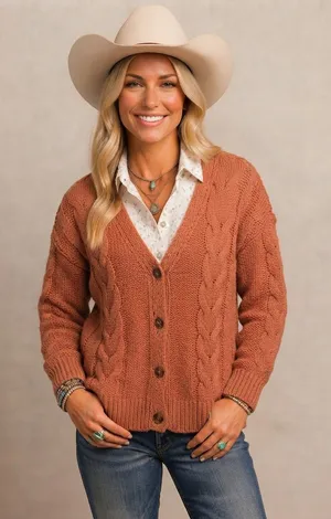 Wild Fable Cable-Knit Button-Front Cardigan Sweater, Size Large, Excellent Condi thumbnail 1