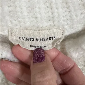 Saints and Hearts Cozy White Knit Sweater Dress thumbnail 2