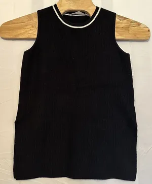 Athleta Women's Size Small Tank Top Black White Stretchy Ribbed Sleeveless Knit‎ thumbnail 1