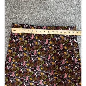 LOFT Women Medium Tropical Leopard Palm Print Midi Skirt A-Line Elastic Waist thumbnail 2