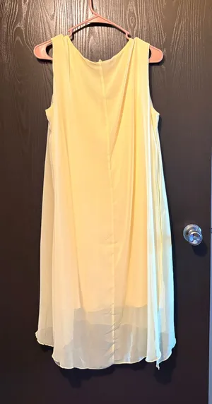 Yellow chiffon, flair, shimmer, and detail summer dress thumbnail 1