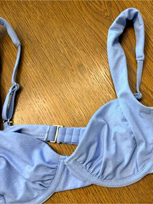 Abercrombie & Fitch Blue Wide Strap Underwire Bikini Top XXS NWOT thumbnail 8