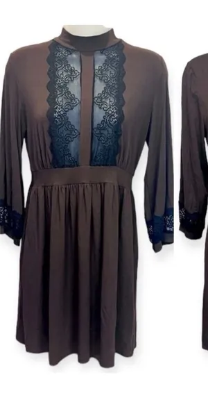 Anthropologie Only Hearts Helena Stuart Lace Midi Dress Sz M Cottage-core thumbnail 1