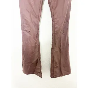 Edikted Luna Faux Leather Mid Rise Flared Jeans Size Medium Brown Chic thumbnail 10