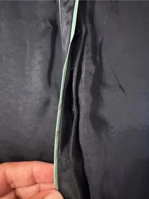 Wildfang The Empower Satin Midi Dress - Navy Satin with Mint Trim - NWT - Sz XL thumbnail 8