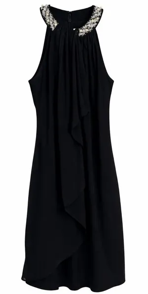 Vintage Cache’ Women’s Knee Length Beaded Neck Dress thumbnail 1