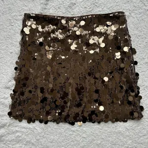 Ann Taylor Loft Brown Sequin Mini Skirt Size 12 thumbnail 5