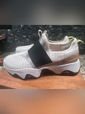 Sorel Athletic Slip On Sneakers Womens Sz 9.5 Kinetic Impact Strap white black thumbnail 8