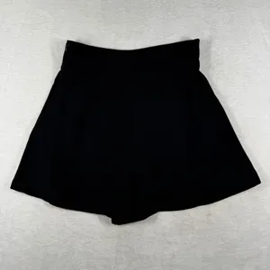 Zara Black Pleated Mini Skort High Rise Side Zip Size Medium Casual Chic thumbnail 7